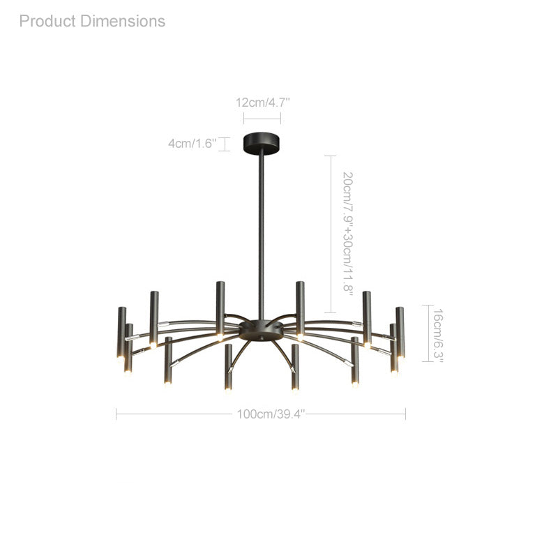 WOMO LED Kerzen Kronleuchter Breit modern-WM2038