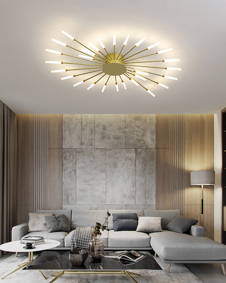 WOMO Unusual LED Ceiling Light Black Metal Large Living Room Modern-WM1000