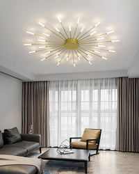 WOMO Unusual LED Ceiling Light Black Metal Large Living Room Modern-WM1000
