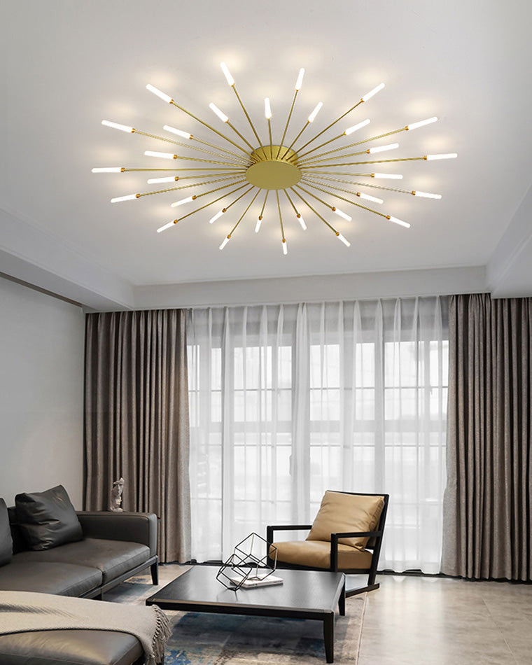 WOMO Unusual LED Ceiling Light Black Metal Large Living Room Modern-WM1000
