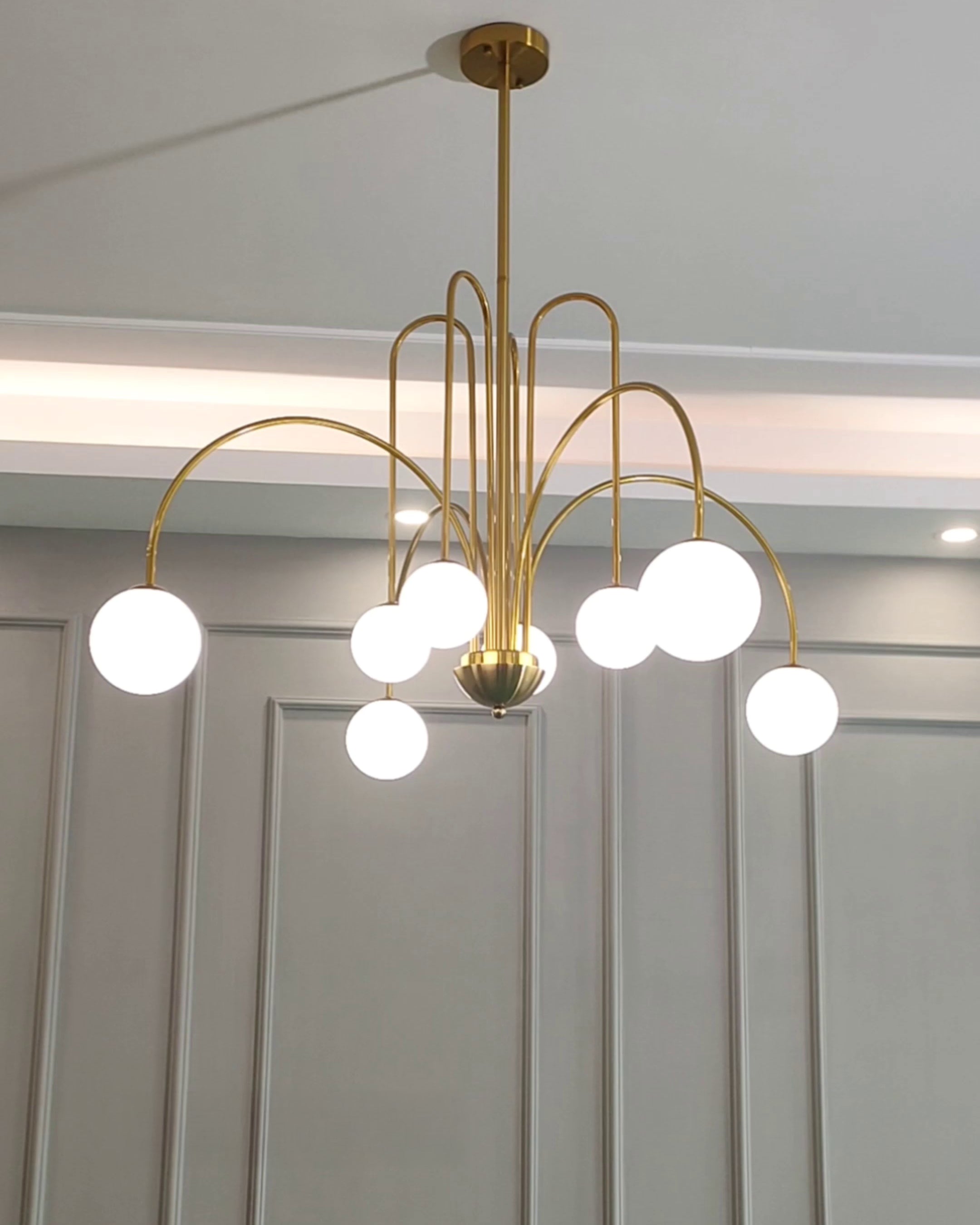 WOMO Mid Century Kronleuchter Glaskugeln im Wohnzimmer-WM2522
