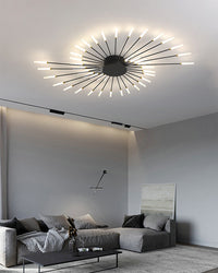 WOMO Unusual LED Ceiling Light Black Metal Large Living Room Modern-WM1000