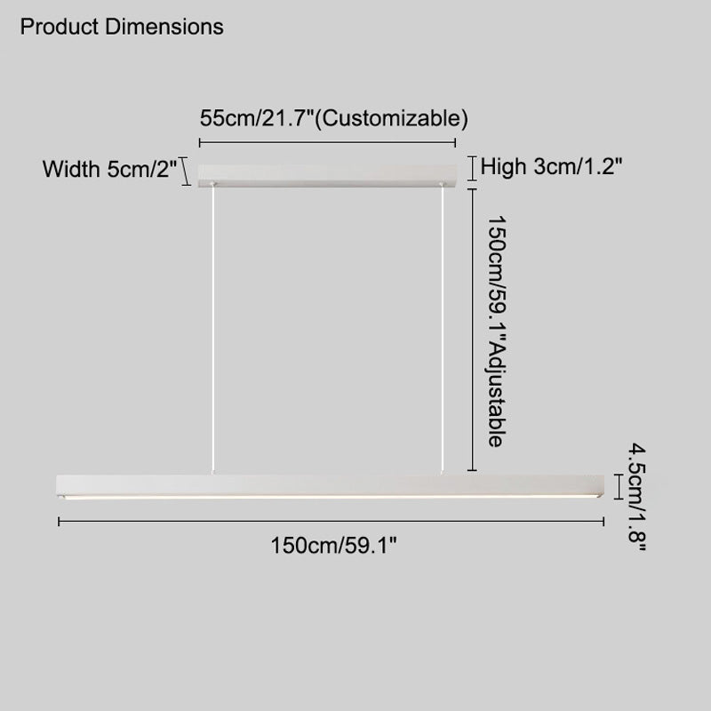 WOMO Lange Metall LED Pendelleuchte Esstisch Minimalistisch-WM2010