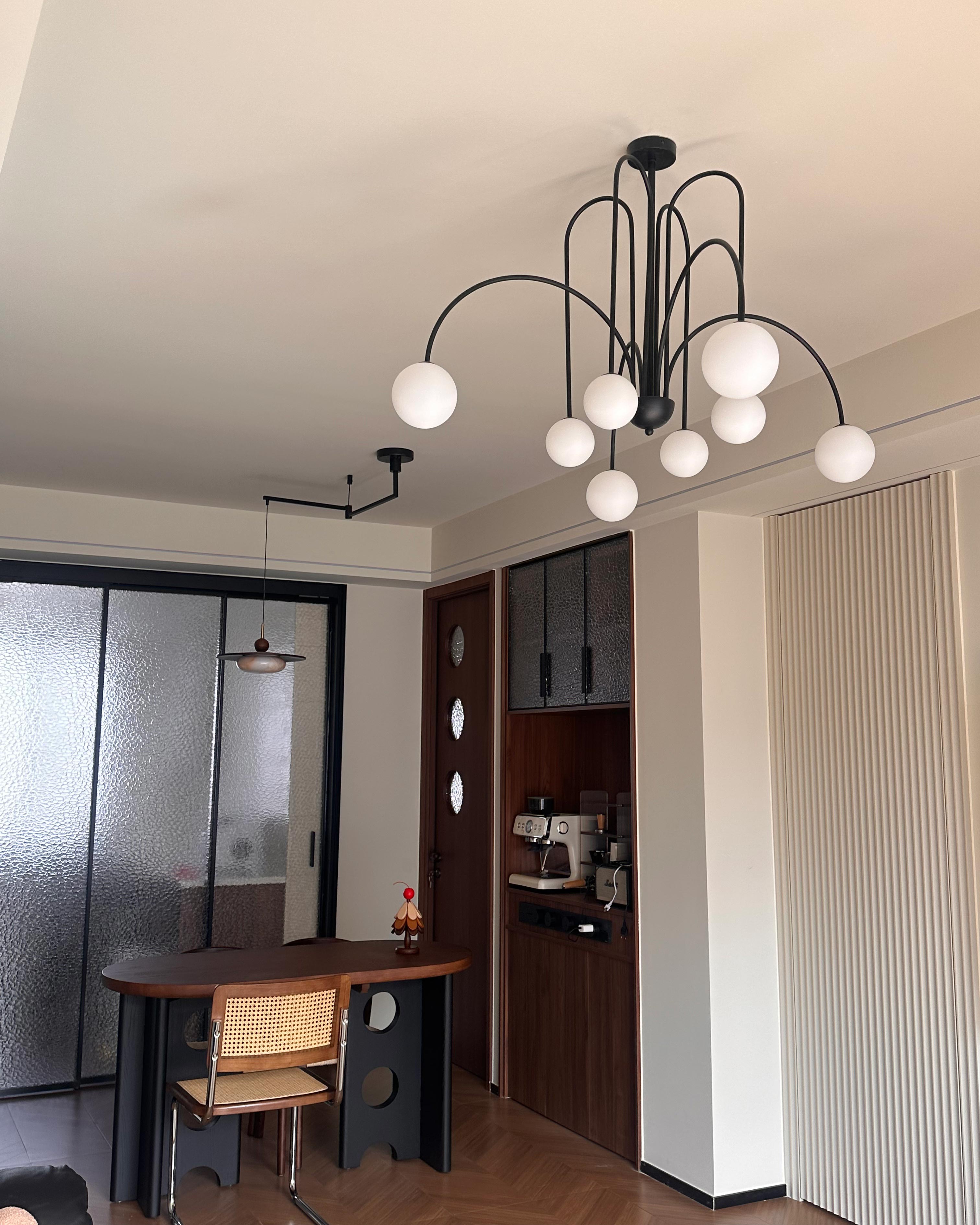 WOMO Mid Century Kronleuchter Glaskugeln im Wohnzimmer-WM2522