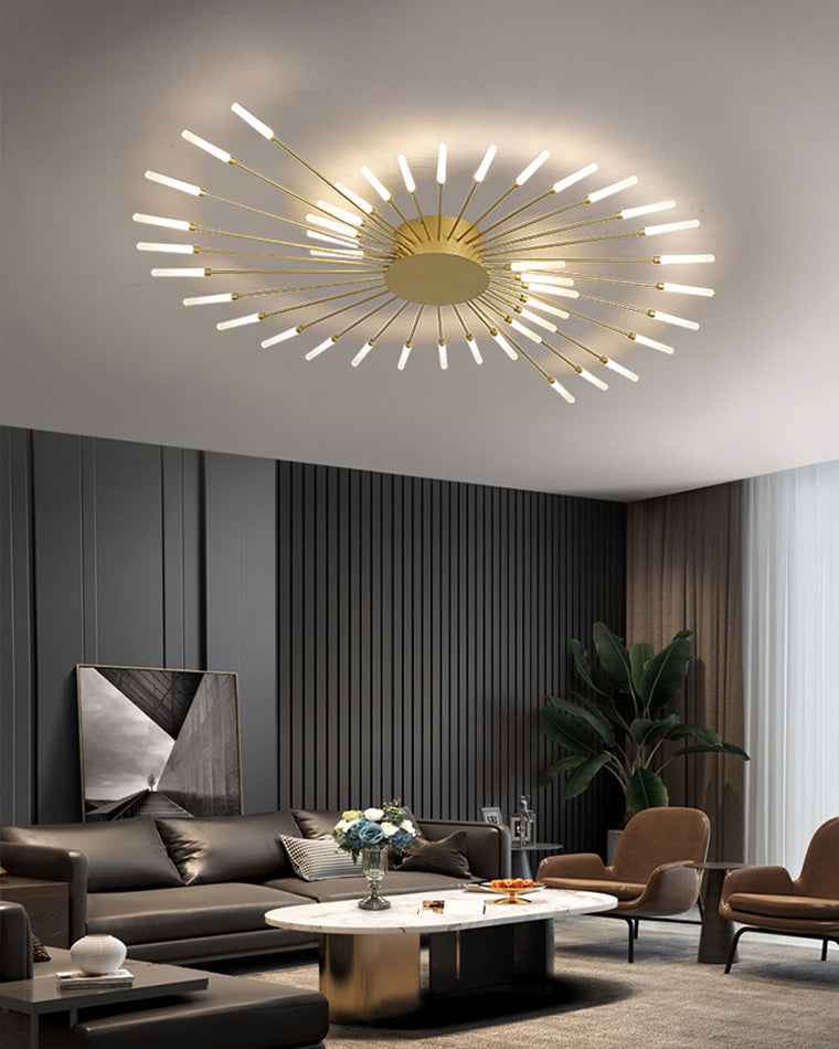 WOMO Unusual LED Ceiling Light Black Metal Large Living Room Modern-WM1000