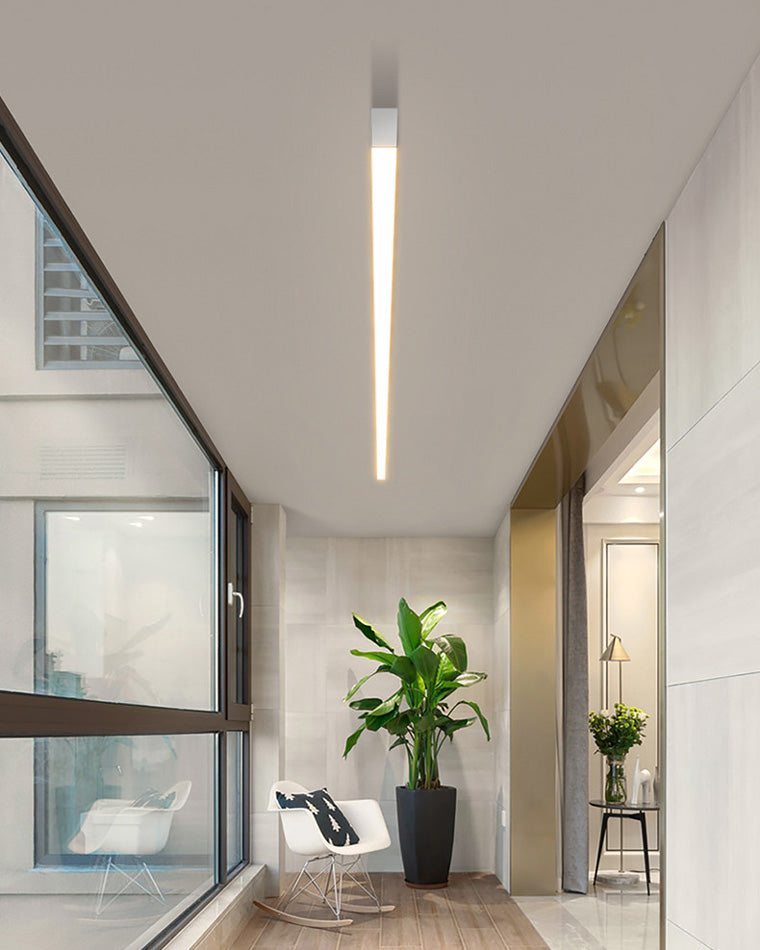 WOMO Lineare LED Deckenleuchte Flur Lang Schmal Metall-WM1003