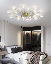 WOMO Unusual LED Ceiling Light Black Metal Large Living Room Modern-WM1000