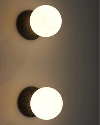 WOMO Wall Light with White and Black Glass Sphere - WM6103
