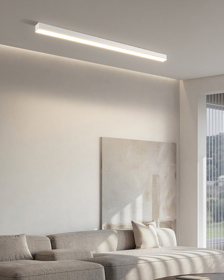 WOMO Lineare LED Deckenleuchte Flur Lang Schmal Metall-WM1003