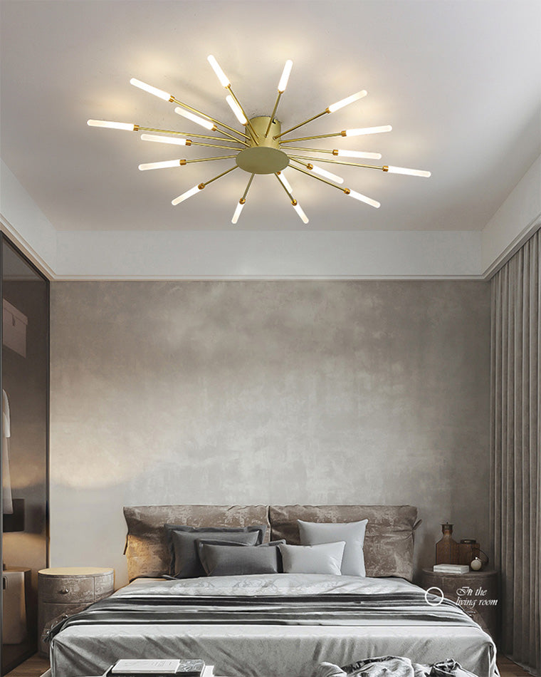 WOMO Unusual LED Ceiling Light Black Metal Large Living Room Modern-WM1000