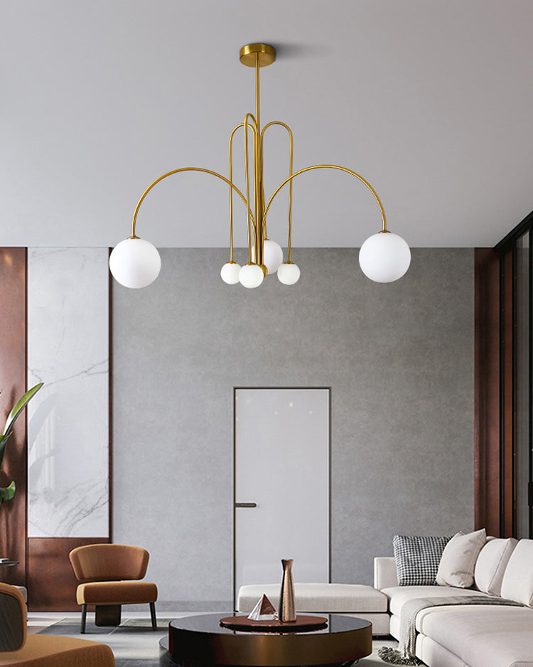 WOMO Mid Century Kronleuchter Glaskugeln im Wohnzimmer-WM2522
