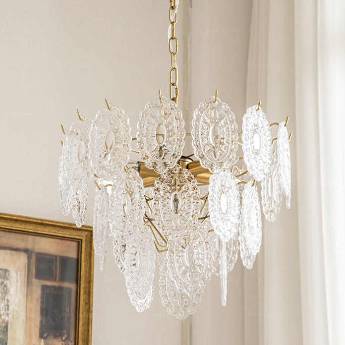 WOMO Tiered Textured Glass Chandelier-WM2208