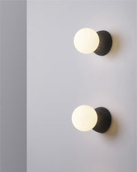 WOMO Wall Light with White and Black Glass Sphere - WM6103