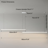 WOMO Elongated LED Chandelier Dining Table Simple-WM2011