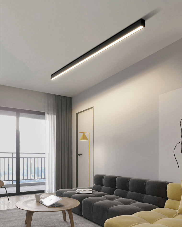 WOMO Lineare LED Deckenleuchte Flur Lang Schmal Metall-WM1003
