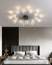 WOMO Unusual LED Ceiling Light Black Metal Large Living Room Modern-WM1000