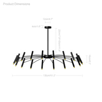 Lustre large moderne WOMO LED-Kerzen WM2038