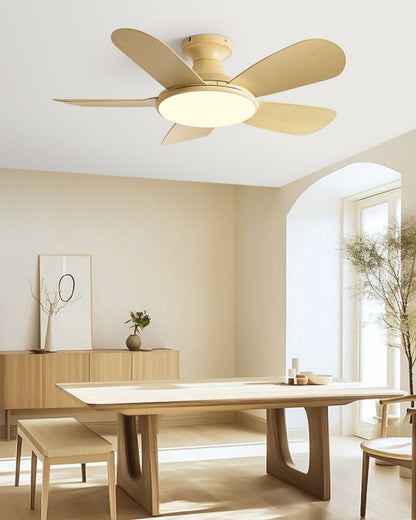 WOMO 5 Blade Low Profile Ceiling Fan Lamp-WM5226