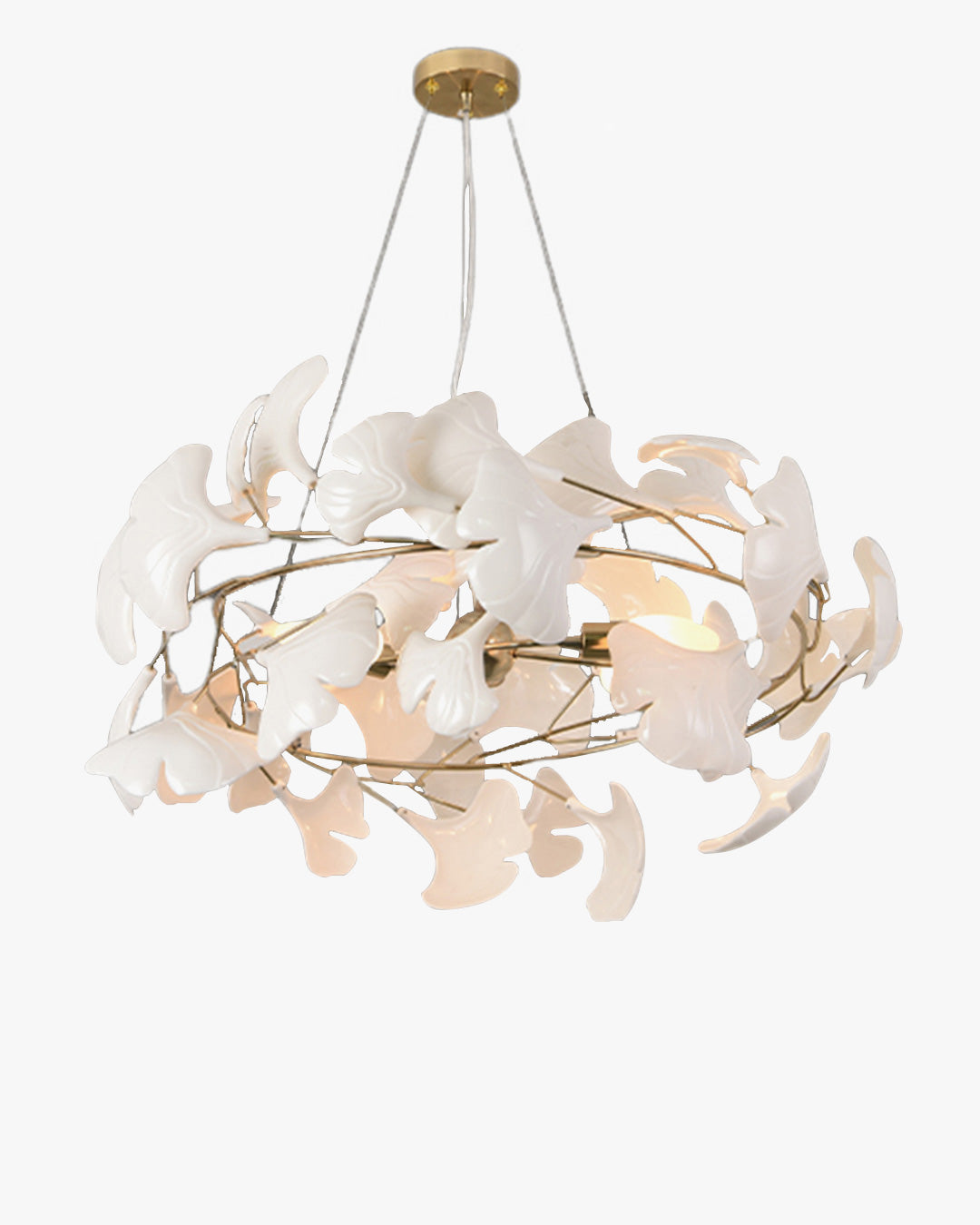 WOMO Round Chandelier White Gold Porcelain-WM2418