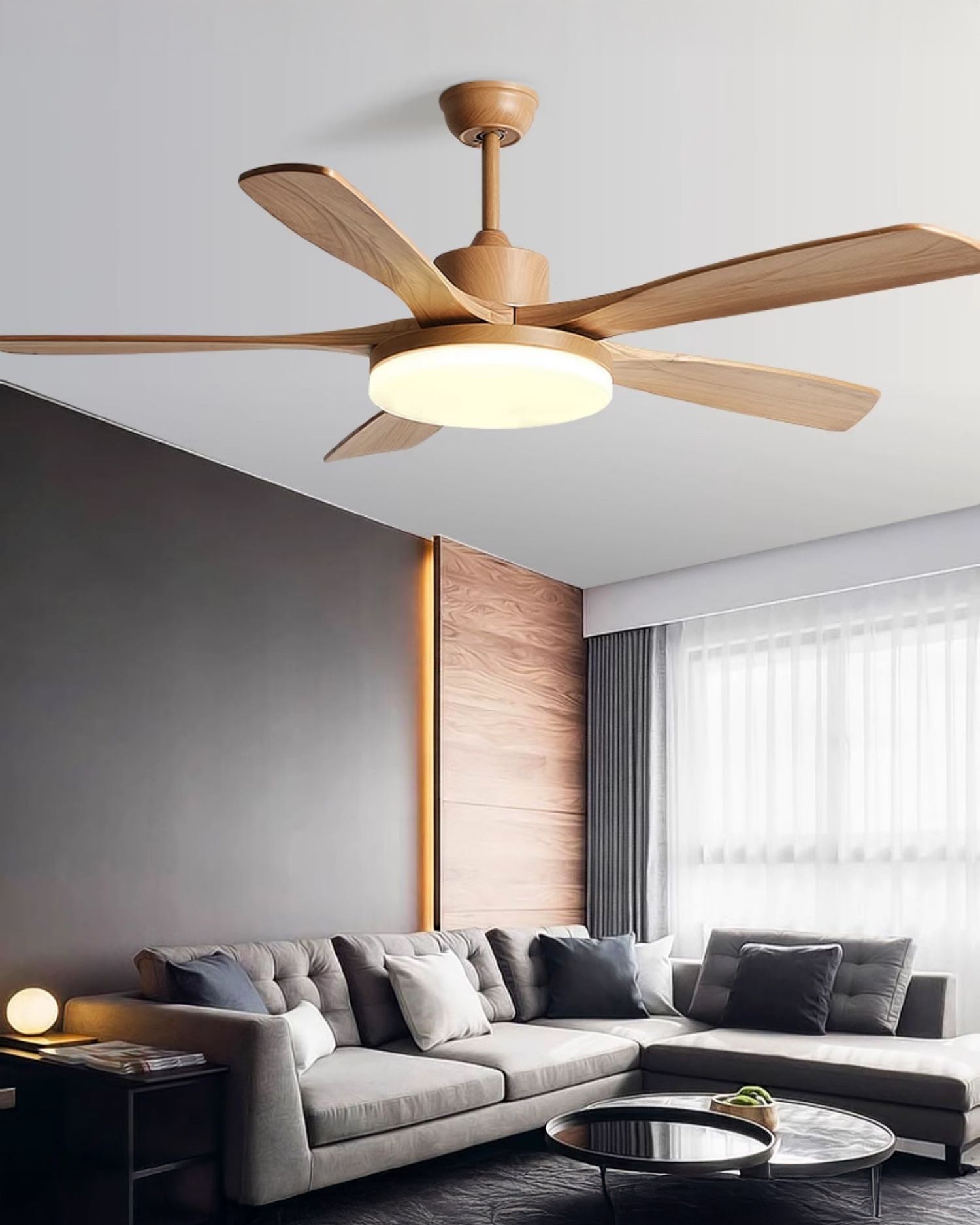 WOMO Moderne Holz-Deckenventilatorleuchte – WM5209
