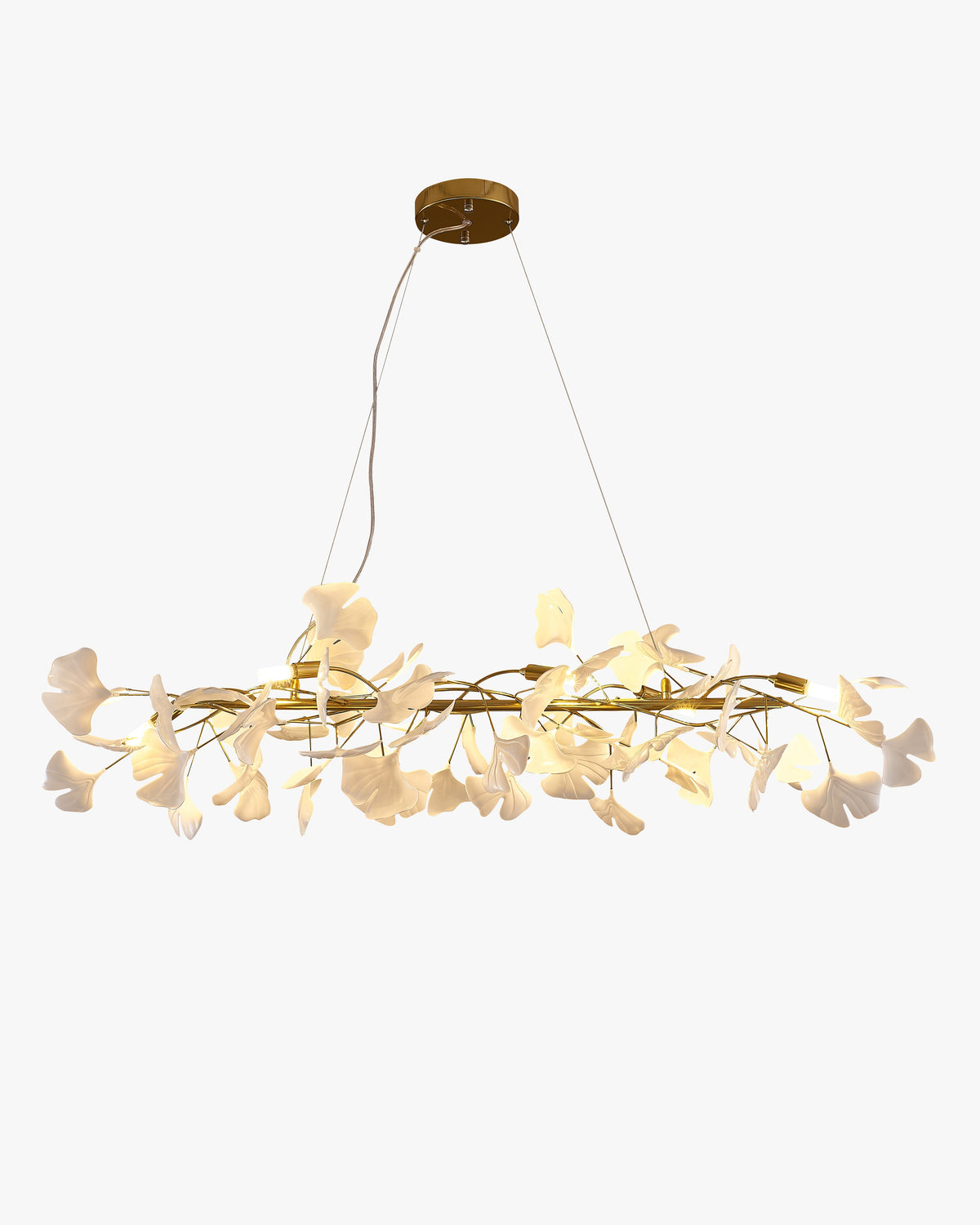 WOMO Lustre oblong blanc doré en porcelaine-WM2413