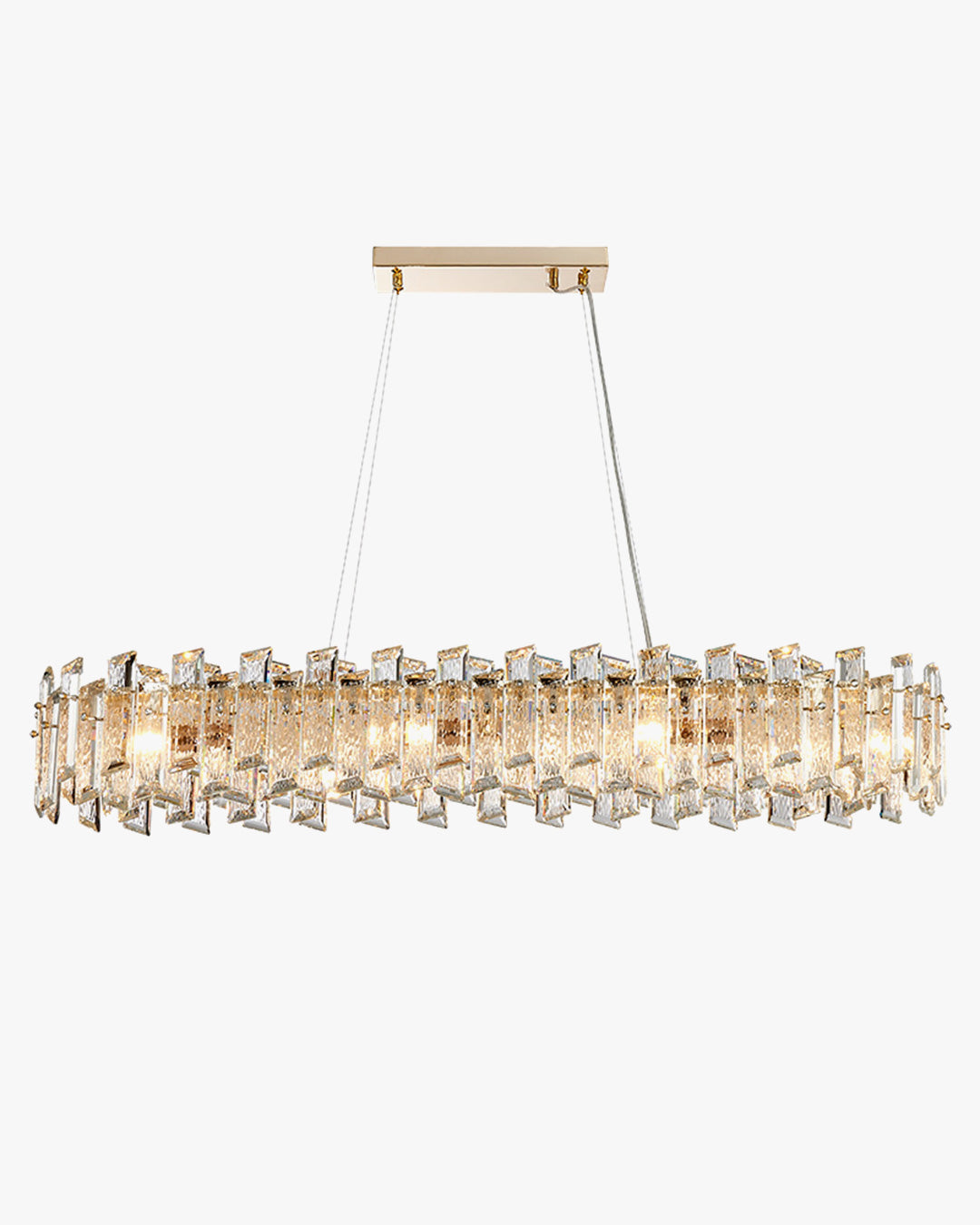 WOMO Gold Kristall Langes Oval Kronleuchter – WM2403