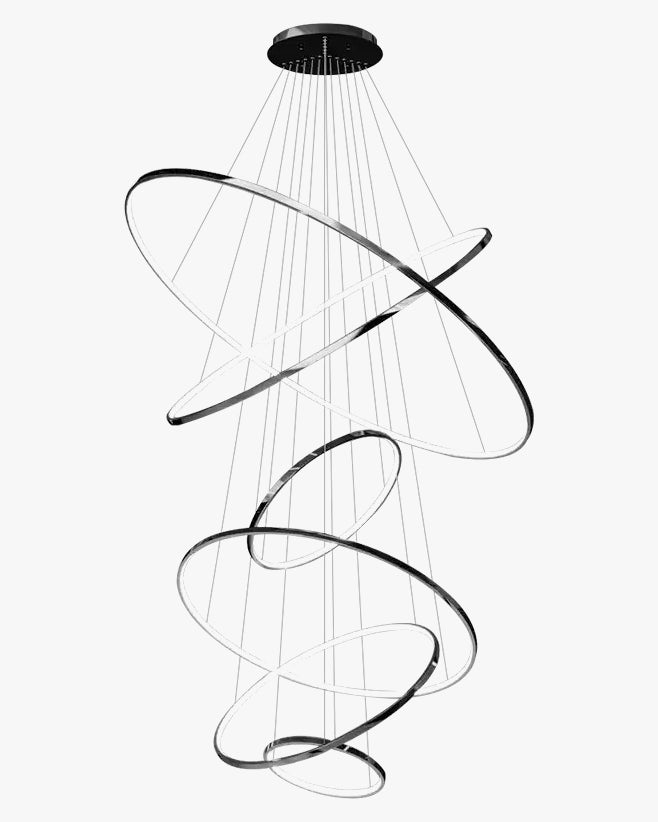 WOMO Schwarze mehrstöckige runde LED-Kronleuchter-WM2652