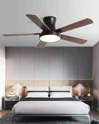 Ventilateur de plafond plat en bois WOMO-WM5014