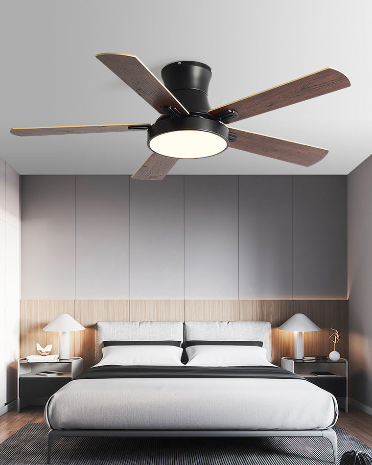 WOMO Flache Deckenventilatorlampe aus Holz-WM5014
