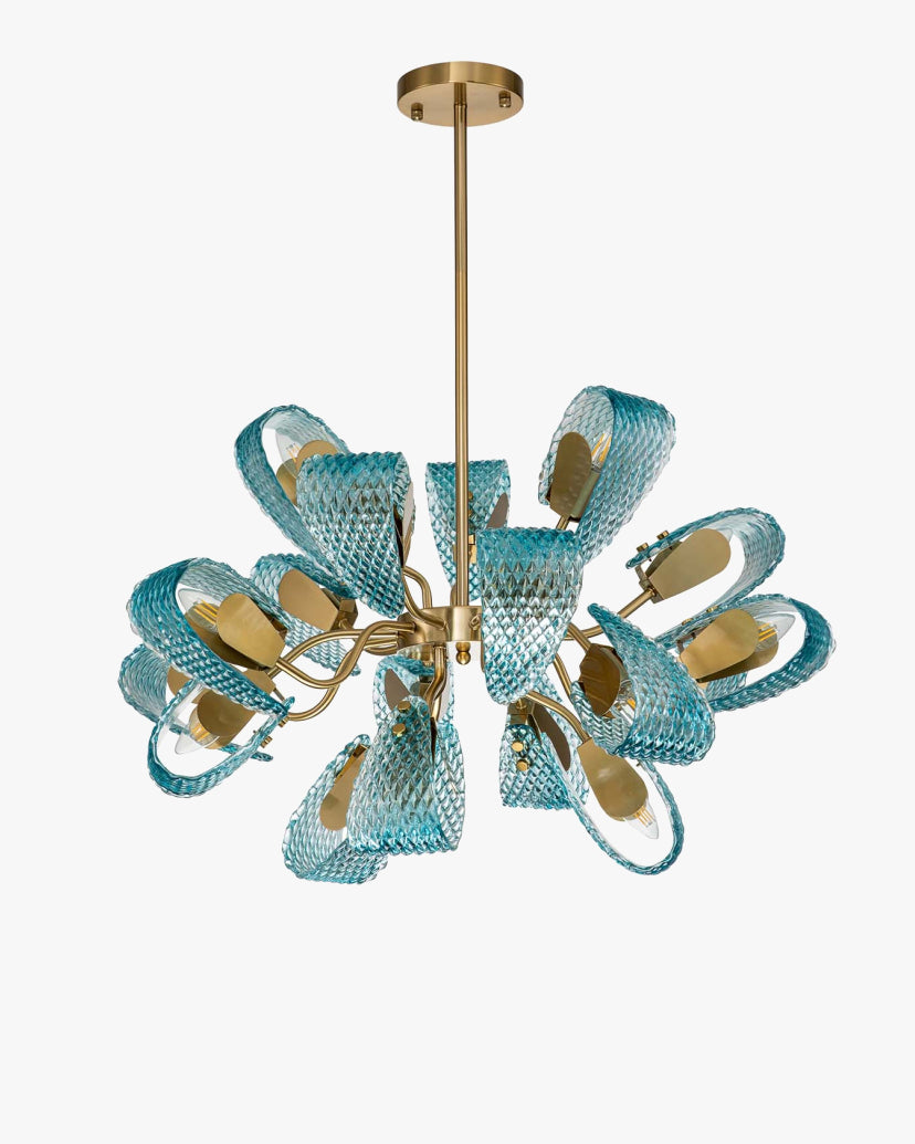 WOMO Edle Kronleuchter Blau Glas Wohnzimmer-WM2213b