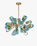 WOMO Edle Kronleuchter Blau Glas Wohnzimmer-WM2213b