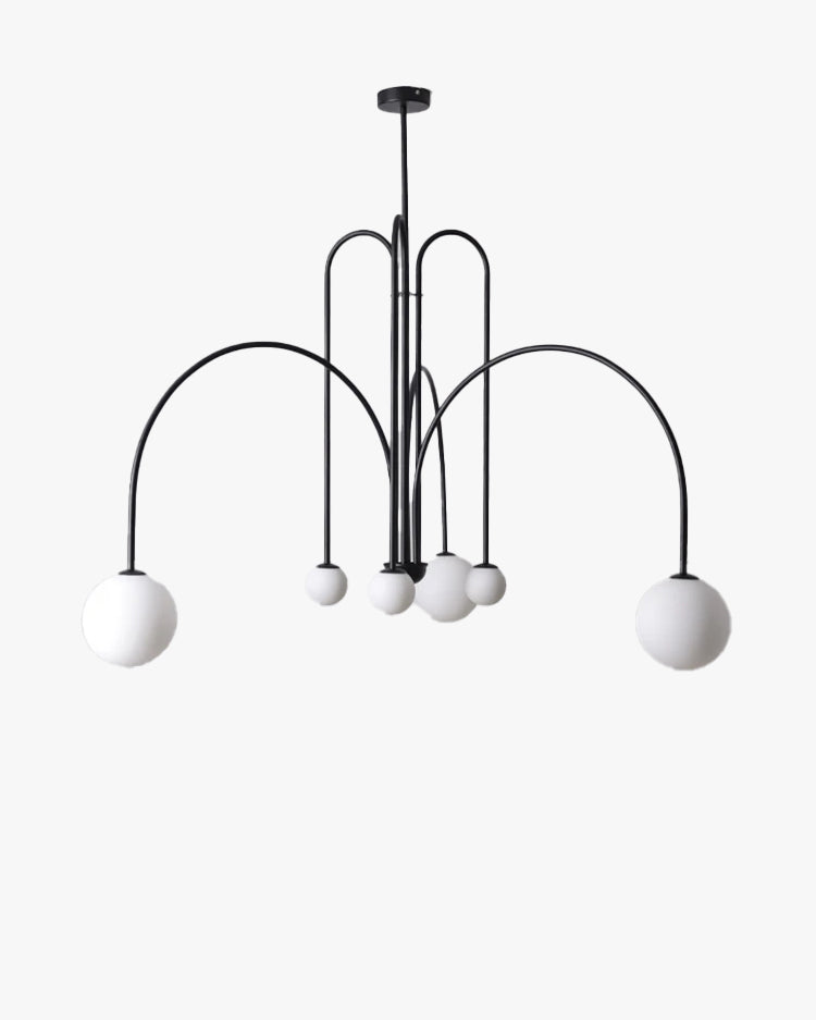 WOMO Mid Century Kronleuchter Glaskugeln im Wohnzimmer-WM2522