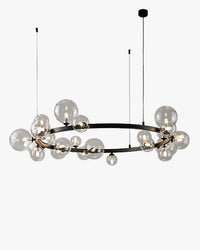 WOMO Salon Lustre Noir Rond Boules de Verre-WM2292
