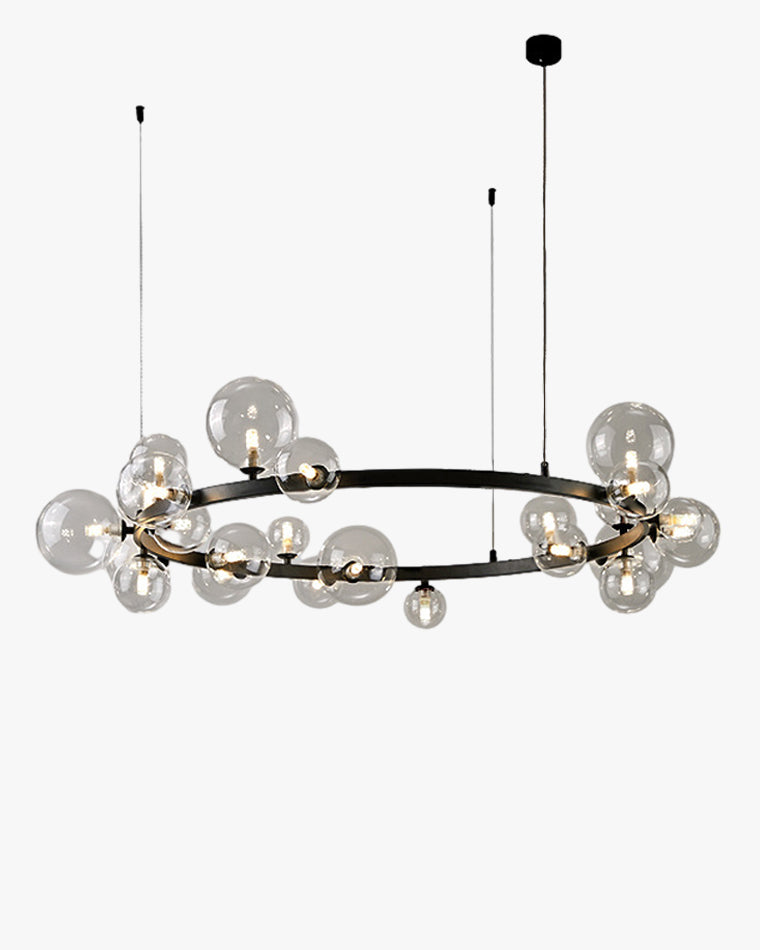 WOMO Salon Lustre Noir Rond Boules de Verre-WM2292