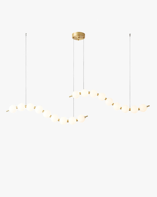 WOMO Pearl Globe Brass Dining Room Chandelier-WM2102d