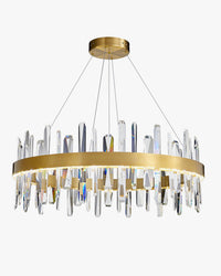 WOMO Lustre Rond Doré avec Cristaux-WM2485a