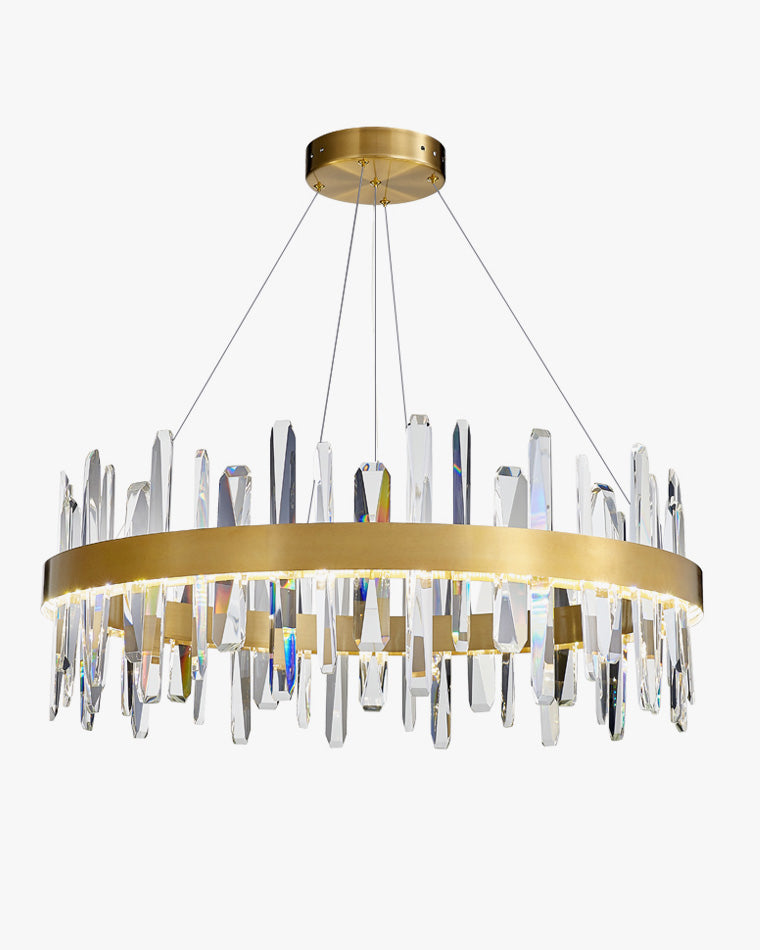 WOMO Lustre Rond Doré avec Cristaux-WM2485a