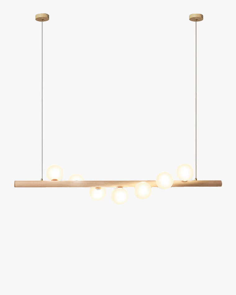 WOMO Lustre linéaire globe en bois-WM2055