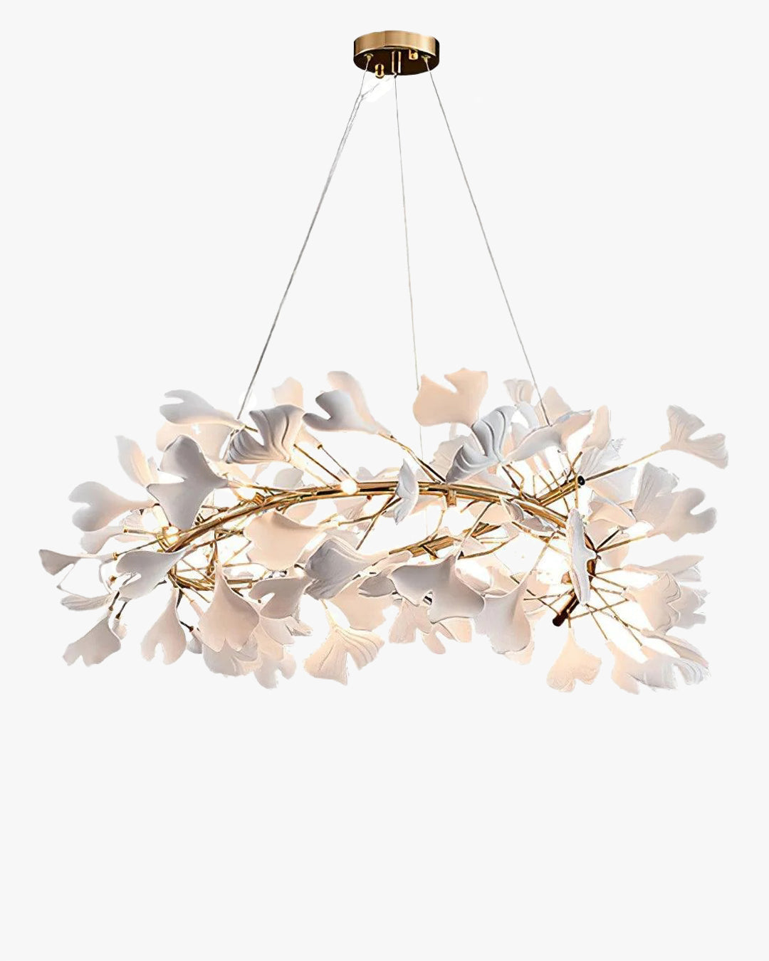 WOMO Design Kronleuchter Weiß gold aus Porzellan-WM2416