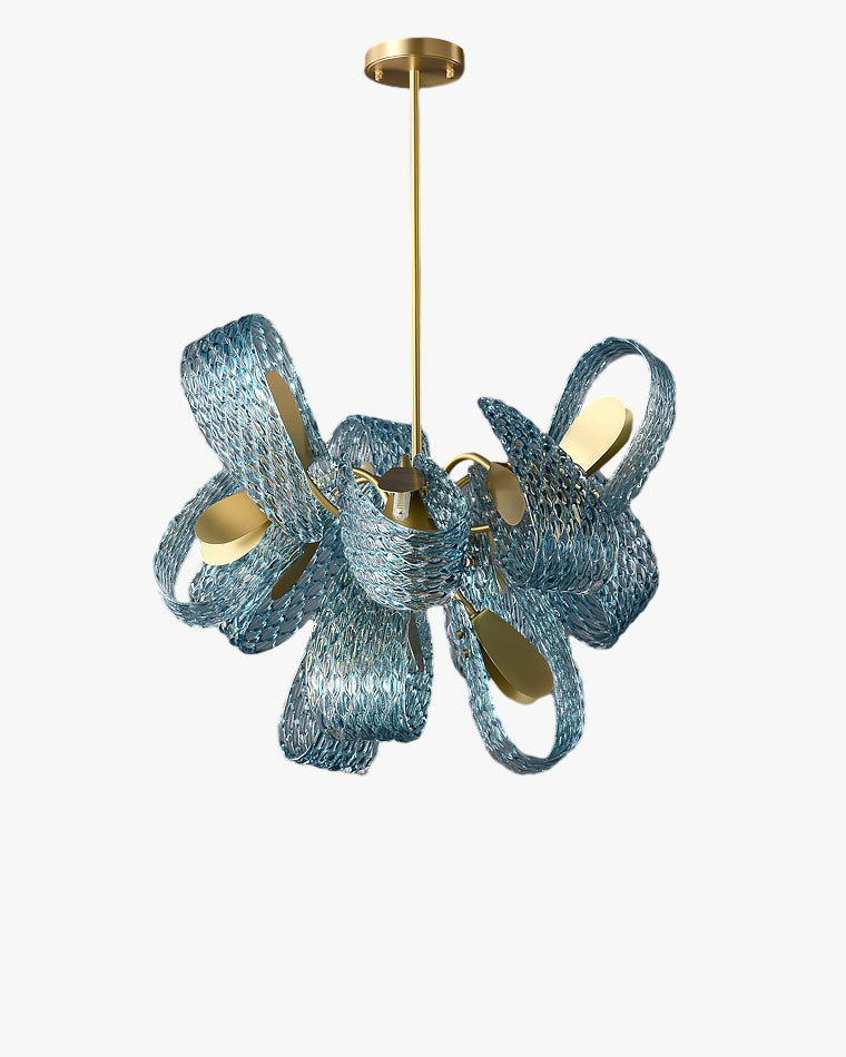 WOMO Peacock Blue Art Glass Chandelier-WM2213