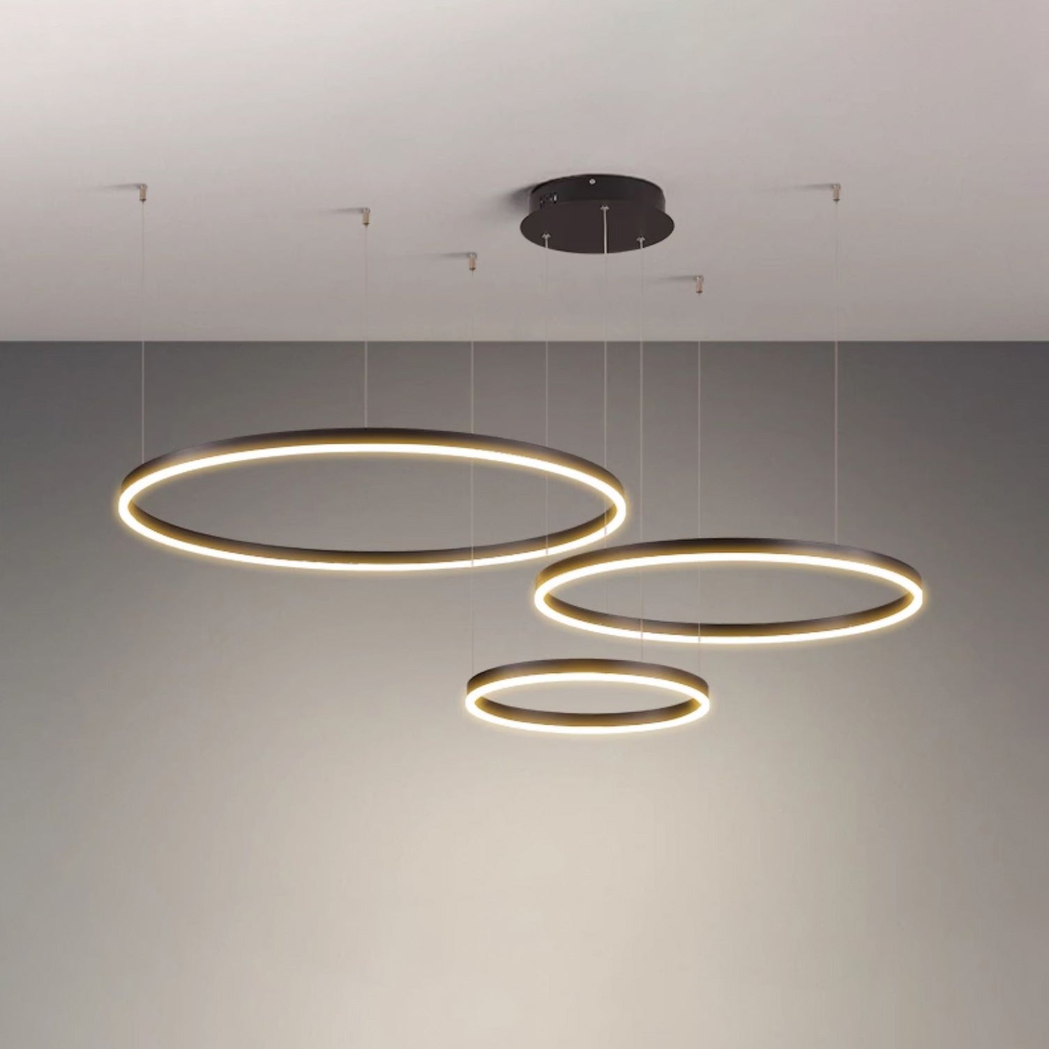 WOMO Wohnzimmer Pendelleuchte Kronleuchter Ring mit Fernbedienung-WM2003