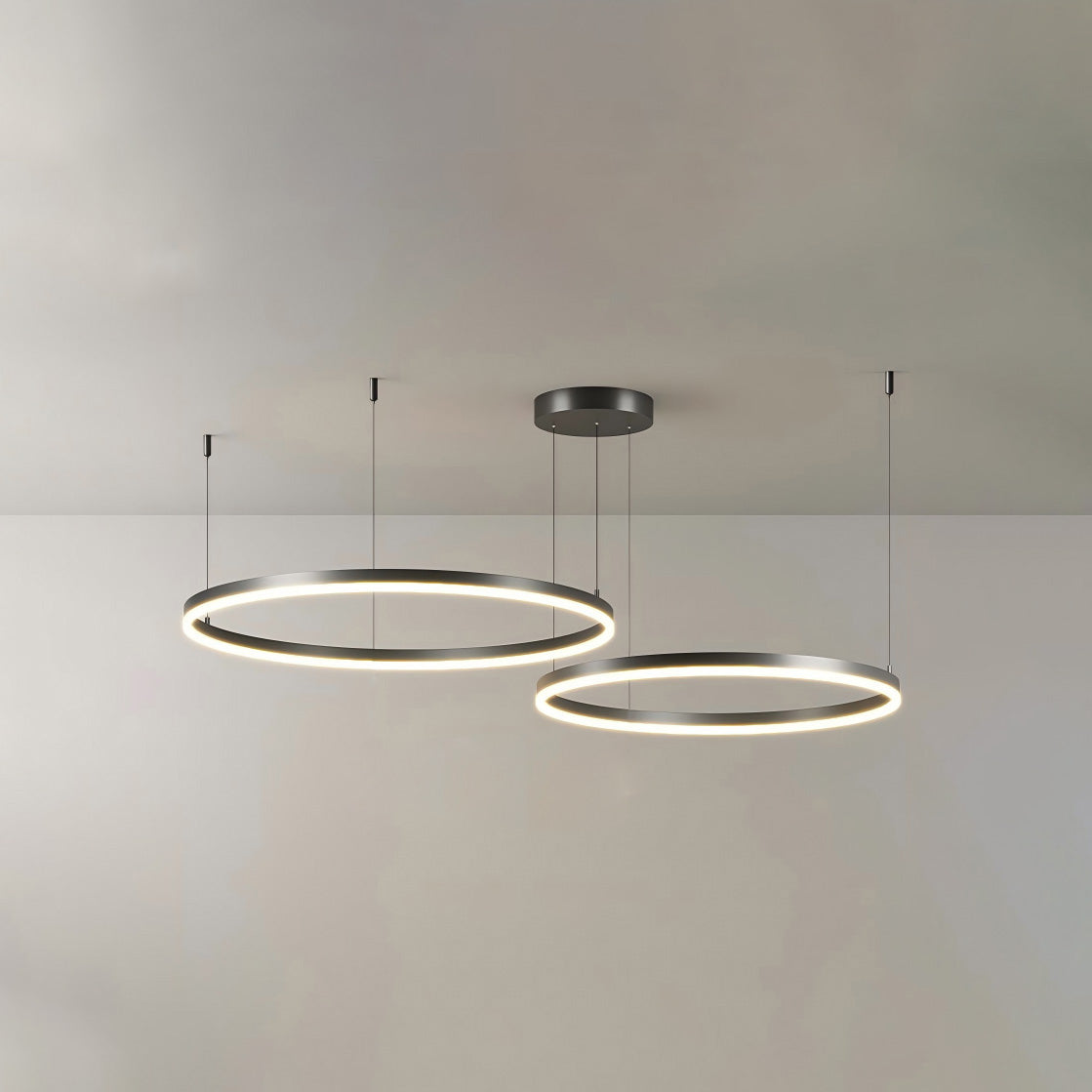 WOMO Wohnzimmer Pendelleuchte Kronleuchter Ring mit Fernbedienung-WM2003