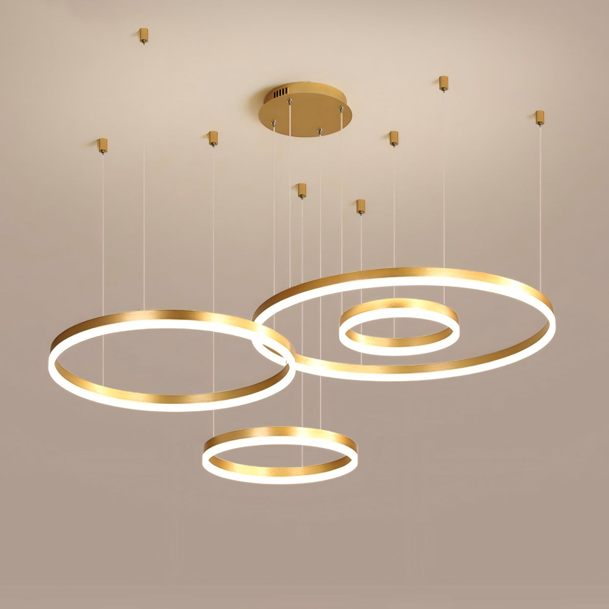 WOMO Wohnzimmer Pendelleuchte Kronleuchter Ring mit Fernbedienung-WM2003
