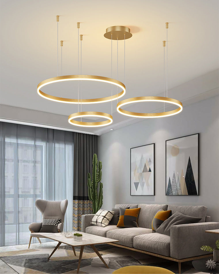WOMO Wohnzimmer Pendelleuchte Kronleuchter Ring mit Fernbedienung-WM2003