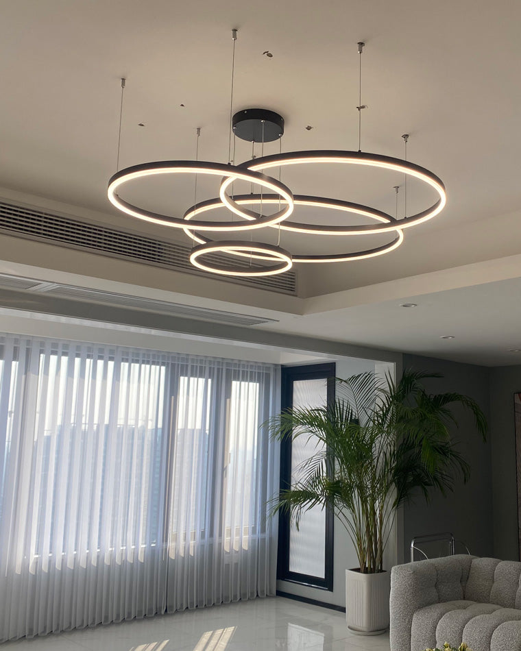WOMO Wohnzimmer Pendelleuchte Kronleuchter Ring mit Fernbedienung-WM2003