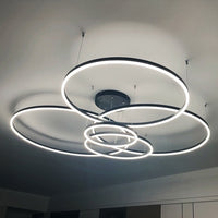 WOMO Living Room Pendant Lamp Chandelier Ring with Remote Control-WM2003