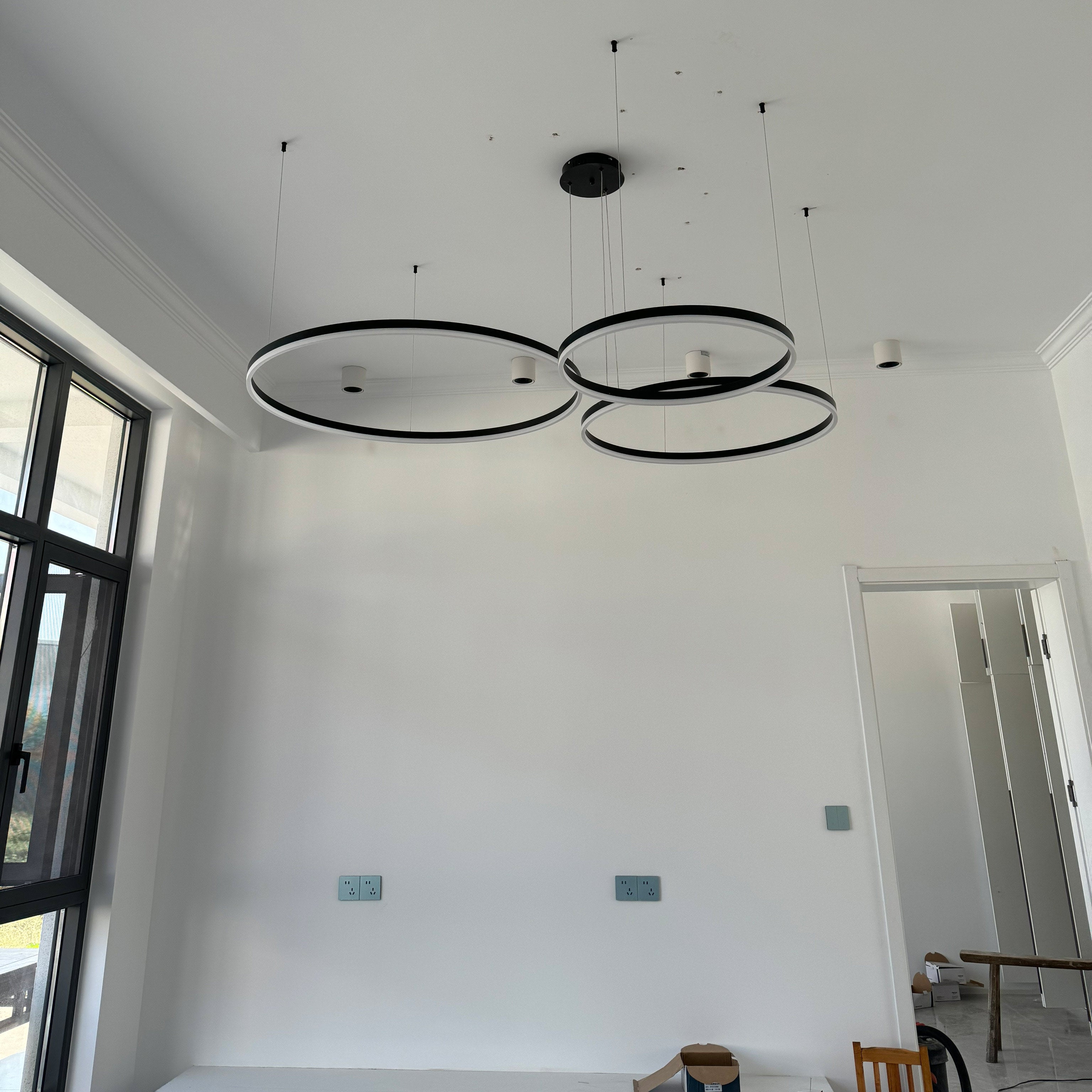 WOMO Wohnzimmer Pendelleuchte Kronleuchter Ring mit Fernbedienung-WM2003