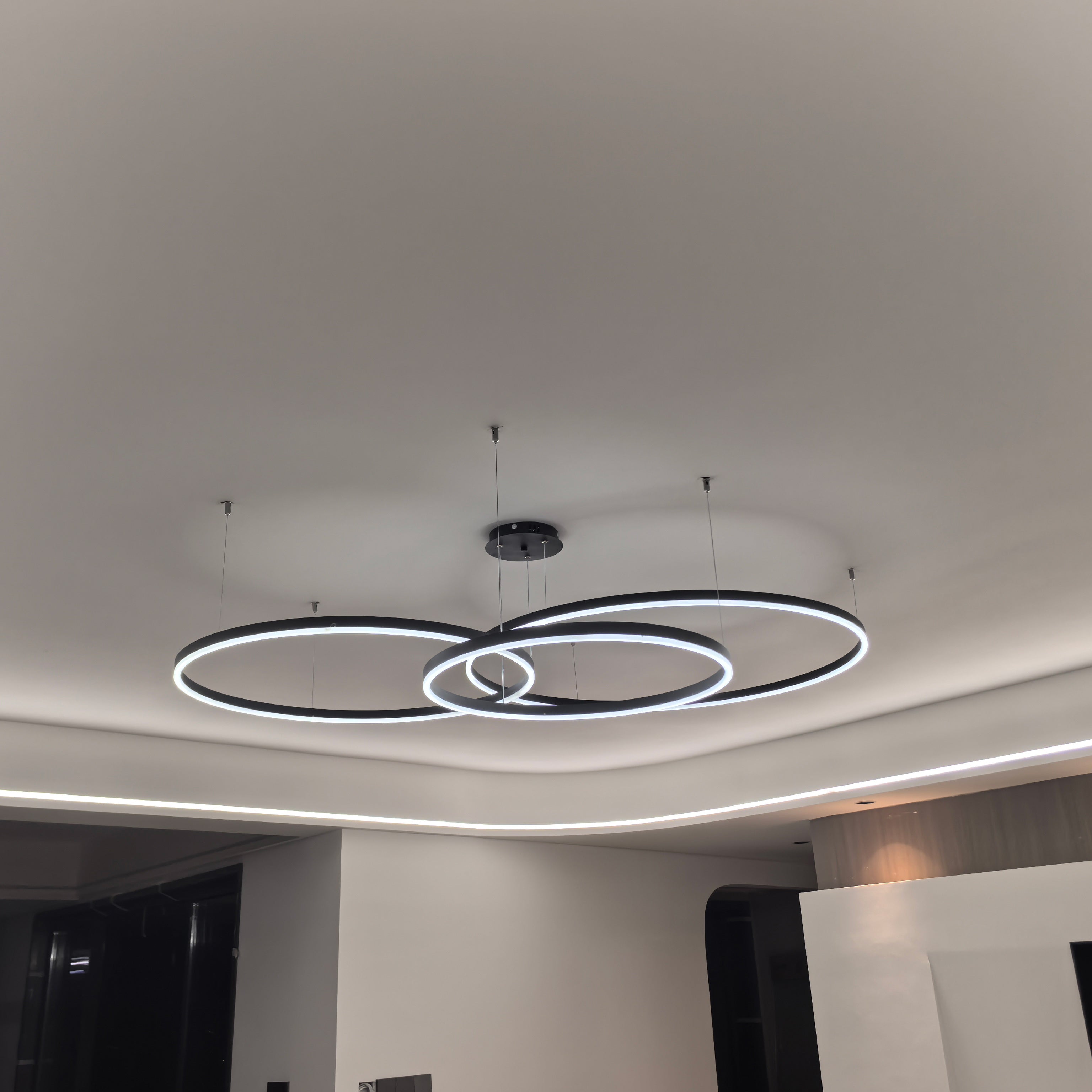 WOMO Wohnzimmer Pendelleuchte Kronleuchter Ring mit Fernbedienung-WM2003