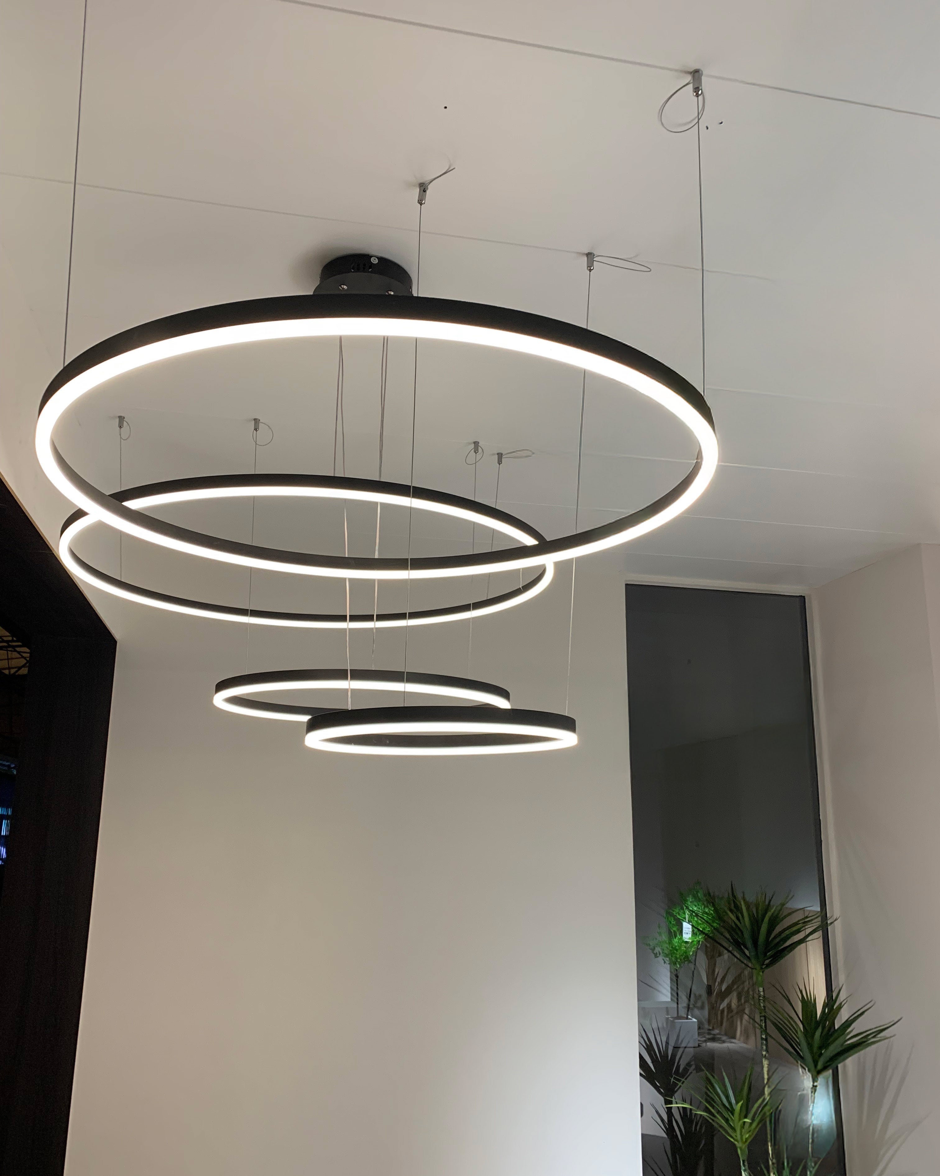 WOMO Wohnzimmer Pendelleuchte Kronleuchter Ring mit Fernbedienung-WM2003