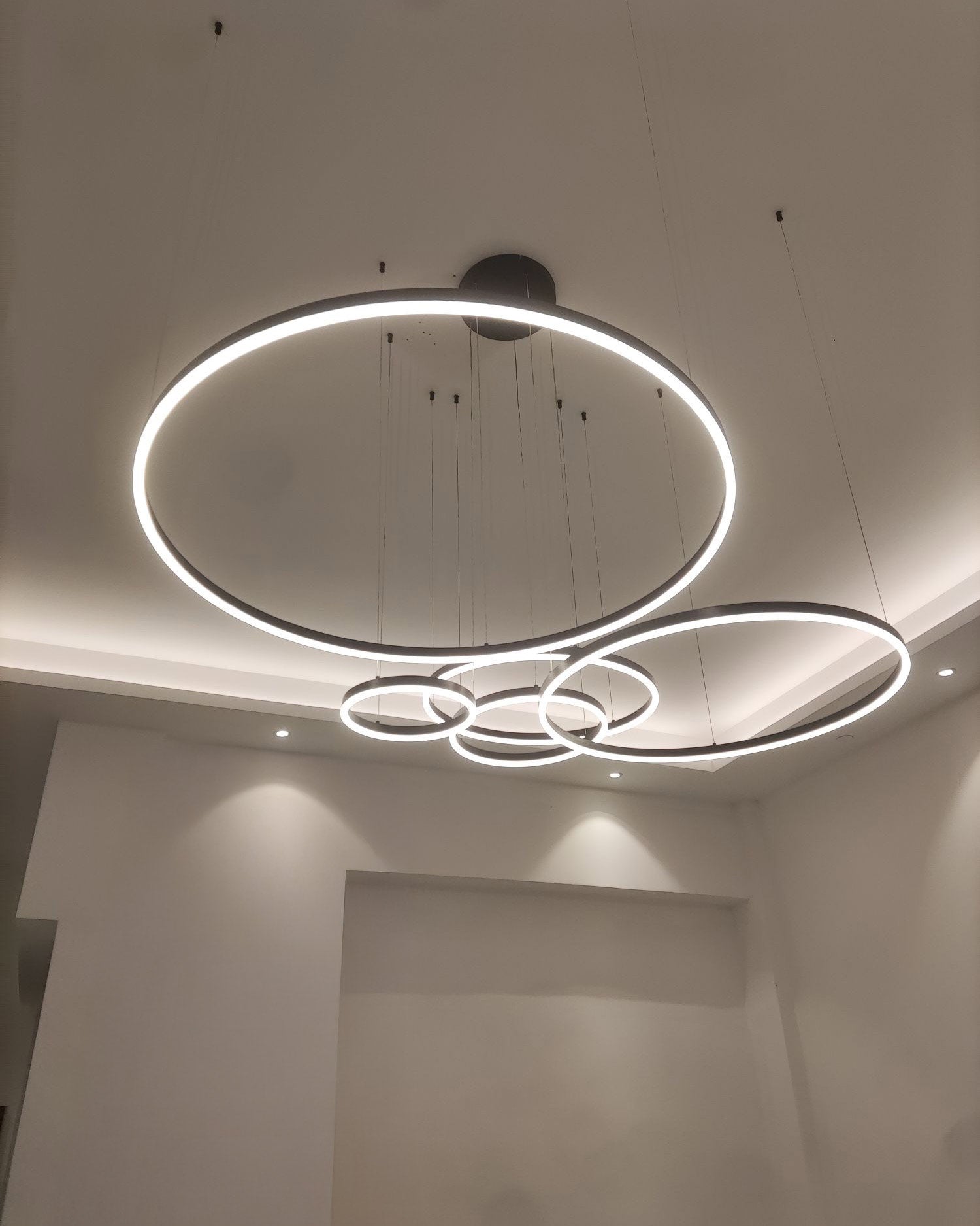 WOMO Wohnzimmer Pendelleuchte Kronleuchter Ring mit Fernbedienung-WM2003